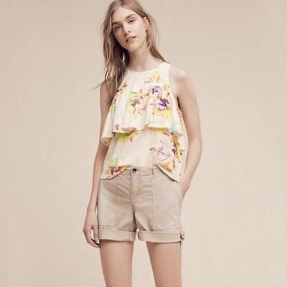 ANTHROPOLOGIE MEADOW RUE CANTARA FLORAL PRINTED TIERED TANK SIZE SMALL
